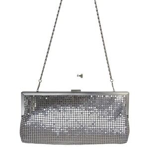 Special Event Metal‎ Silver Mesh Clutch Evening Bag Shoulder Bag